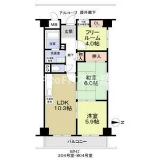 グランファミールさくらがわ【7階】の間取り