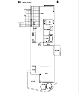 SOLAZ都立大学【1階】の間取り
