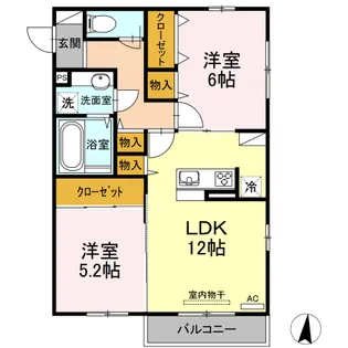アトリオみなみだいら5【2階】の間取り