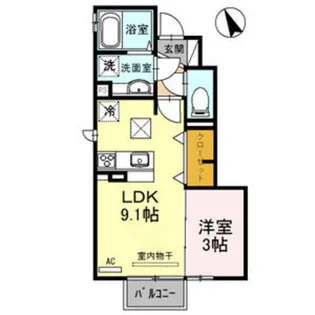 サンコート山水【1階】の間取り