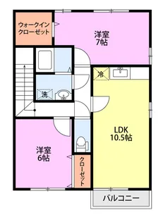 ロイヤルガーデン南城 D棟【2階】の間取り