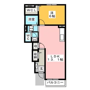 グリシーヌ I【1階】の間取り