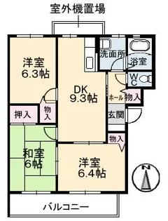 ヴィラージュ帆立 C棟【1階】の間取り