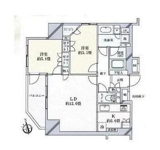 レーベンリヴァーレ北千住プライムアート【15階】の間取り