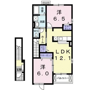 プラシード・ユダII【2階】の間取り