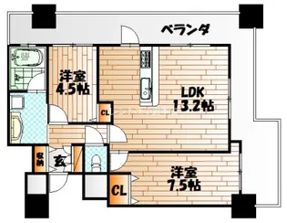 小倉D.C.TOWER【9階】の間取り
