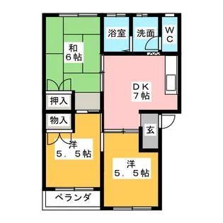 コーポあすか【1階】の間取り