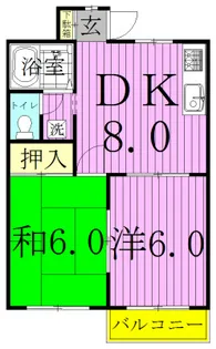 モンシェリー第二花島【2階】の間取り