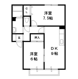 メイプルナミ B【1階】の間取り