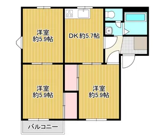 リバーサイド中島A【2階】の間取り