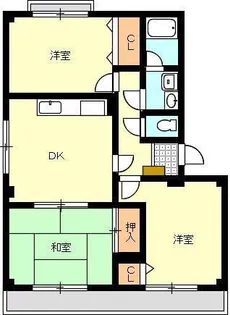 御幸ハイツ【3階】の間取り