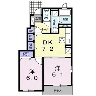 ハ-ベストヴィラ【1階】の間取り