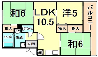 サニーハイツ高台【3階】の間取り