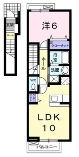 プリムヴェール ジャルダン【2階】の間取り