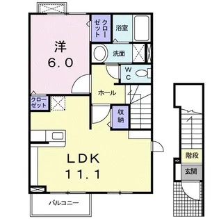 サニーパティオC・O【2階】の間取り
