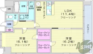 エーフィールズ新田東【5階】の間取り