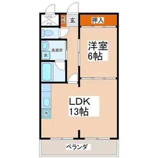銀杏町レジデンス【5階】の間取り