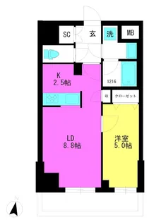 メルヴェーユ松原【4階】の間取り