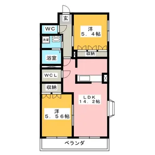 ル・ドゥリエール【1階】の間取り