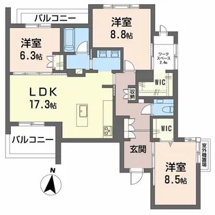 シャーメゾンステージ ヴィラ【4階】の間取り