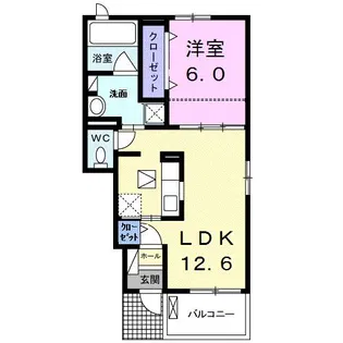 ゼフィールB【1階】の間取り