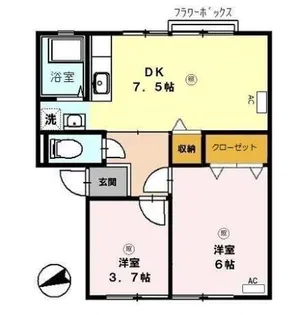 アーバンまがた【1階】の間取り