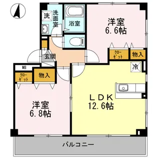 ドエルモトハシクレール【3階】の間取り