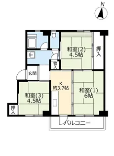 UR有野【4階】の間取り