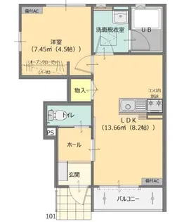 石原町新築アパート【1階】の間取り