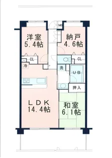 エフローレ越谷【3階】の間取り