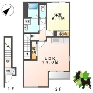 エトワール森之腰【2階】の間取り