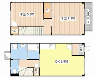 滋賀県長浜市川崎町【一戸建】の間取り