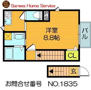 大阪府大東市諸福7【アパート】の間取り