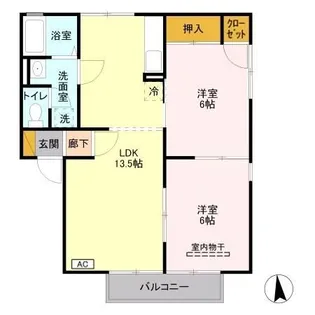 メゾン・ド・ラフィーネ B【1階】の間取り