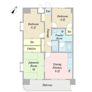 ラ・プランヴェール【2階】の間取り