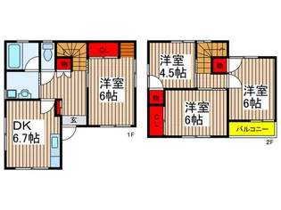 千葉県八千代市大和田【一戸建】の間取り