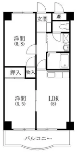 2LDKの間取り画像