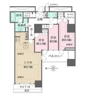 三田ガーデンヒルズ イーストヒル【2階】の間取り