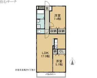 ボンヌシャンス【1階】の間取り