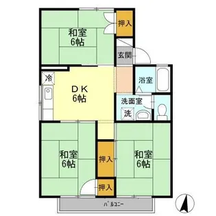 プレジール三城 A棟【1階】の間取り
