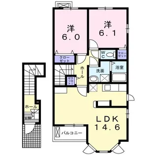 プリムロ-ズB【2階】の間取り