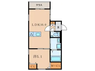 パセオプレジール【1階】の間取り