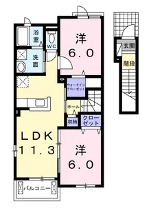 ラ メール デ ゼトワールI【2階】の間取り