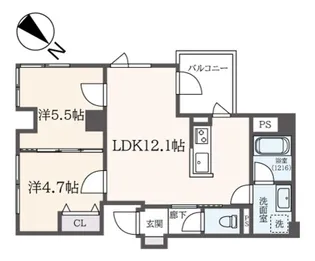 神奈川県川崎市多摩区登戸【マンション】の間取り