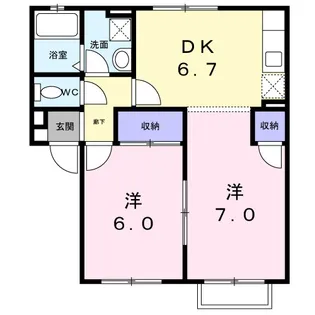 コーポ伊藤養B棟【1階】の間取り