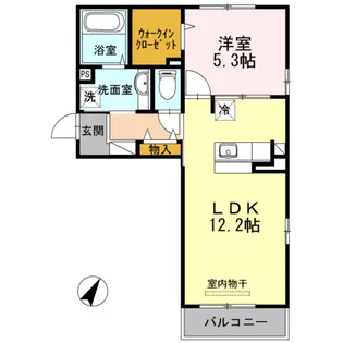 1LDKの間取り画像