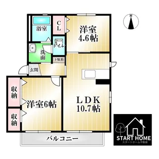 シャーメゾン藍住B【2階】の間取り