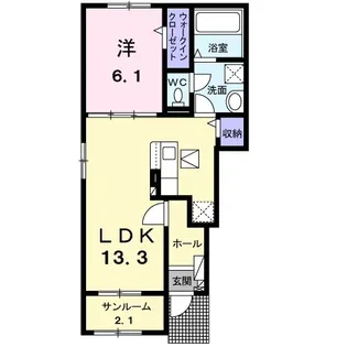 エリース A【1階】の間取り