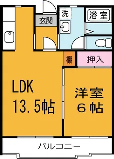 カネエーズ千現【1階】の間取り