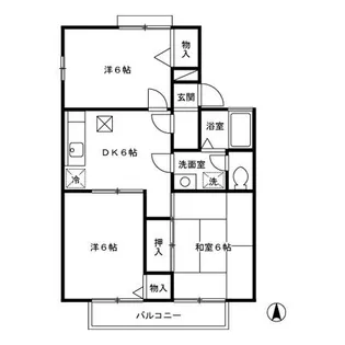 埼玉県北足立郡伊奈町栄5【アパート】の間取り